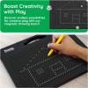 imagePicassoTiles 2in1 Magnetic Drawing Board Toy 12x10 inch Large Magnet Bead Tablet Pad with 2 Facings Alphabet STEM Free Style Educational Erasable ampamp Reusable Learning Writing Playboard in Black PTB04Free Black