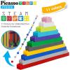imagePicassoTiles 63 Pcs Magnetic Building Block Tiles with 2 Character Figures Construction Stacking STEM 3D Toy Set Creative Educational Learning Kit Magnet Montessori Playset for Kids ampamp Toddlers Ages 31016pc