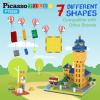 imagePicassoTiles 63 Pcs Magnetic Building Block Tiles with 2 Character Figures Construction Stacking STEM 3D Toy Set Creative Educational Learning Kit Magnet Montessori Playset for Kids ampamp Toddlers Ages 3259pc