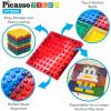 imagePicassoTiles 63 Pcs Magnetic Building Block Tiles with 2 Character Figures Construction Stacking STEM 3D Toy Set Creative Educational Learning Kit Magnet Montessori Playset for Kids ampamp Toddlers Ages 3259pc