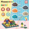 imagePicassoTiles 63 Pcs Magnetic Building Block Tiles with 2 Character Figures Construction Stacking STEM 3D Toy Set Creative Educational Learning Kit Magnet Montessori Playset for Kids ampamp Toddlers Ages 3259pc