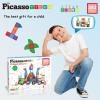 imagePicassoTiles 63 Pcs Magnetic Building Block Tiles with 2 Character Figures Construction Stacking STEM 3D Toy Set Creative Educational Learning Kit Magnet Montessori Playset for Kids ampamp Toddlers Ages 3353pc