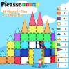 imagePicassoTiles 63 Pcs Magnetic Building Block Tiles with 2 Character Figures Construction Stacking STEM 3D Toy Set Creative Educational Learning Kit Magnet Montessori Playset for Kids ampamp Toddlers Ages 363pc