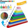 imagePicassoTiles 63 Pcs Magnetic Building Block Tiles with 2 Character Figures Construction Stacking STEM 3D Toy Set Creative Educational Learning Kit Magnet Montessori Playset for Kids ampamp Toddlers Ages 3259pc