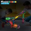imagePicassoTiles 70 PCs Marble Run Maze Race Track Magnetic Tiles Magnet Building Block Educational Construction Toy Playset STEM Learning Kit Child Brain Development Hand Eye Coordination Training PTG70PTGLED4PK