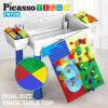 imagePicassoTiles Kids Activity Center Play Table ampamp Study Desk Set Sandbox Water Tight Container Storage Allin1 STEM Toy Kit Playset with 331pc Dual Size Building Bricks Construction Blocks Marble Run331pc BrickWater ContainerMarble Run