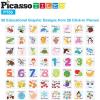 imagePicassoTiles Magnetic Building Block Quarter Round and Window Set Magnet Construction Toy Educational Kit Engineering STEM Learning Playset Child Brain Development Stacking Blocks PlayboardsArtwork Graphics