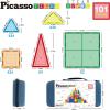 imagePicassoTiles Magnetic Building Block Set Right Triangle Magnet Tiles Construction Toy STEM Learning Kit Educational Playset Playboard Pretend Play Stacking Blocks Child Brain Development PTE02101Pc w Carry Case