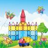 imagePicassoTiles Magnetic Building Block Set Right Triangle Magnet Tiles Construction Toy STEM Learning Kit Educational Playset Playboard Pretend Play Stacking Blocks Child Brain Development PTE0263Pc Diamond