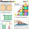 imagePicassoTiles Magnetic Building Block Set Right Triangle Magnet Tiles Construction Toy STEM Learning Kit Educational Playset Playboard Pretend Play Stacking Blocks Child Brain Development PTE02101Pc w Carry Case
