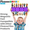 imagePicassoTiles Magnetic Figures 5 Piece Vehicle and Action Figure Set Including School Bus Car Truck and 2 Drivers Magnet Expansion Pack Toddler Toy Kit Pretend Playset for Construction Building Block15 Characters