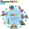 imagePicassoTiles Master Builder Magnetic Early Educational Toy Building Block Kit with 3 in 1 Playboard for KidBaby Ages 3 and Up STEM Construction with School Bus Hospital Police Station 300 PiecePT300