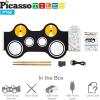 imagePicassoTiles PT49 Kids 49Key Flexible RollUp Educational Electronic Digital Music Piano Keyboard wRecording Feature 8 Different Tones 6 Educational Demo Songs ampamp Buildin Speaker  RainbowPT50BLUWHT
