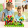 imagePicassoTiles PTB100 100pcs Hedgehog Shape 3D Building Blocks Tiles Farm Theme Set Learning Playset STEM Toy Set Educational Kit Child Branin Development Preschool Kindergarten Toy100 pcsFarm