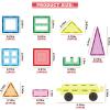 imagePicasssoTiles 72 Piece Magnetic Building Tiles Castle Winter Ice Theme Construction Magnet Block Set with Princess Prince Character Stairs Windows Doors STEM Learning Educational Toy Kids Ages 3 PT72101PC wCarBag