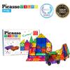 imagePicasssoTiles 72 Piece Magnetic Building Tiles Castle Winter Ice Theme Construction Magnet Block Set with Princess Prince Character Stairs Windows Doors STEM Learning Educational Toy Kids Ages 3 PT7282PC