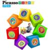 imagePicasssoTiles 72 Piece Magnetic Building Tiles Castle Winter Ice Theme Construction Magnet Block Set with Princess Prince Character Stairs Windows Doors STEM Learning Educational Toy Kids Ages 3 PT72Mirror 12PC