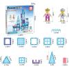 imagePicasssoTiles 72 Piece Magnetic Building Tiles Castle Winter Ice Theme Construction Magnet Block Set with Princess Prince Character Stairs Windows Doors STEM Learning Educational Toy Kids Ages 3 PT72Winter Ice