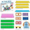 imagePicasssoTiles 72 Piece Magnetic Building Tiles Castle Winter Ice Theme Construction Magnet Block Set with Princess Prince Character Stairs Windows Doors STEM Learning Educational Toy Kids Ages 3 PT72101PC wCarBag