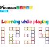 imagePicasssoTiles 72 Piece Magnetic Building Tiles Castle Winter Ice Theme Construction Magnet Block Set with Princess Prince Character Stairs Windows Doors STEM Learning Educational Toy Kids Ages 3 PT72Mirror 12PC