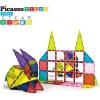 imagePicasssoTiles 72 Piece Magnetic Building Tiles Castle Winter Ice Theme Construction Magnet Block Set with Princess Prince Character Stairs Windows Doors STEM Learning Educational Toy Kids Ages 3 PT72Mirror 12PC