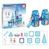 imagePicasssoTiles 72 Piece Magnetic Building Tiles Castle Winter Ice Theme Construction Magnet Block Set with Princess Prince Character Stairs Windows Doors STEM Learning Educational Toy Kids Ages 3 PT72Winter Ice