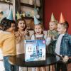 imagePicasssoTiles 72 Piece Magnetic Building Tiles Castle Winter Ice Theme Construction Magnet Block Set with Princess Prince Character Stairs Windows Doors STEM Learning Educational Toy Kids Ages 3 PT72Winter Ice