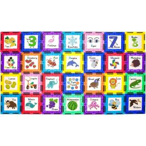 imagePicassoTiles Magnetic Building Block Quarter Round and Window Set Magnet Construction Toy Educational Kit Engineering STEM Learning Playset Child Brain Development Stacking Blocks PlayboardsArtwork Graphics