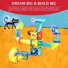 imagePicassoTiles Magnet Tiles Building Block Travel Size Magnetic Marble Run Construction Toy Set Mini Diamond Marble Racetrack Building Blocks Playset Education STEM Learning Kit Boy Girl 3 PTMG45Pete the Cat 62 Pcs