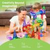 imagePicassoTiles Magnet Tiles Building Block Travel Size Magnetic Marble Run Construction Toy Set Mini Diamond Marble Racetrack Building Blocks Playset Education STEM Learning Kit Boy Girl 3 PTMG45Marble Run 150 Pcs