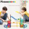 imagePicassoTiles Marble Run 60 Piece Race Track Magnetic Tiles Magnet Building Block Educational Construction Toy Set Playset STEM Learning Kit Child Brain Development HandEye Coordination Training PTG6060 Piece Race Track