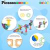 imagePicassoTiles Marble Run 60 Piece Race Track Magnetic Tiles Magnet Building Block Educational Construction Toy Set Playset STEM Learning Kit Child Brain Development HandEye Coordination Training PTG6060 Piece Race Track