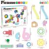 imagePicassoTiles Marble Run 60 Piece Race Track Magnetic Tiles Magnet Building Block Educational Construction Toy Set Playset STEM Learning Kit Child Brain Development HandEye Coordination Training PTG6060 Piece Race Track
