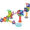 imagePicassoTiles Marble Run 60 Piece Race Track Magnetic Tiles Magnet Building Block Educational Construction Toy Set Playset STEM Learning Kit Child Brain Development HandEye Coordination Training PTG6060 Piece Race Track