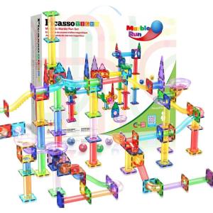 imagePicassoTiles Magnet Tiles Building Block Travel Size Magnetic Marble Run Construction Toy Set Mini Diamond Marble Racetrack Building Blocks Playset Education STEM Learning Kit Boy Girl 3 PTMG45Marble Run 150 Pcs