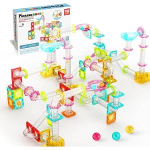 imagePicassoTiles Magnet Tiles Building Block Travel Size Magnetic Marble Run Construction Toy Set Mini Diamond Marble Racetrack Building Blocks Playset Education STEM Learning Kit Boy Girl 3 PTMG45Mini Marble100 Pcs