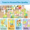 imagePicassoTiles Magnet Tile Building Block 80pc Marble Run Race Track Travel Size Pretend Play Toy With Launcher Lifter STEM Education Learning Magnetic Tiles Construction Kit School Boys Girls 3 PTMG80Mini Marble 60 Pcs