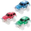 imagePicassoTiles 150PC Magnetic Race Car Track  3 LED Light Up Truck Cars  6PC Expansion Ramp Tiles Mega Bundle STEAM Learning Enhance Construction Skills HandEye Coordination and Fine Motor Skills