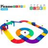 imagePicassoTiles 30PC Magnetic Race Car Track  2PC LED Light Up Truck Cars Fun ampamp Creative Playset STEAM Learning Enhance Construction Skills HandEye Coordination and Fine Motor Skills Toy Gift Idea