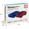imagePicassoTiles 2 Piece Car Mini Truck Construction Kit Toy Set Vehicle for Magnetic Blocks Building Tile Sensory Magnet Toys Bricks STEM ampamp Learning Educational School Puzzle Girls Boys Toddlers Ages 3Red  Blue