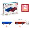 imagePicassoTiles 2 Piece Car Mini Truck Construction Kit Toy Set Vehicle for Magnetic Blocks Building Tile Sensory Magnet Toys Bricks STEM ampamp Learning Educational School Puzzle Girls Boys Toddlers Ages 3Red  Blue