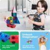 imagePicassoTiles 2 Piece Car Mini Truck Construction Kit Toy Set Vehicle for Magnetic Blocks Building Tile Sensory Magnet Toys Bricks STEM ampamp Learning Educational School Puzzle Girls Boys Toddlers Ages 3Red  Blue