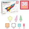 imagePicassoTiles 36pc Magnetic Tiles Rocket Set Construction Toy Magnet Building Block Engineering STEM Learning Child Brain Development Stacking Kit Window Door Playboard for All Ages 3 and Up PT36B