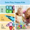 imagePicassoTiles 40pc Nano Mini Magnetic Tile Construction Building Blocks Travel Toy Set with Storage Case STEM Educational Fun Learning Magnet Tiles Stacking Toys for Toddlers Girls Boys Ages 3 PN01Mini 40pcs With Case