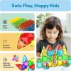 imagePicassoTiles 50PC Nano Magnetic Tile Travel Toy Construction Building Blocks Playset with Storage Case STEM Montessori Classroom Learning Magnet Tiles Stacking Toys for Toddlers Girls Boys Age 3 PN0248pcs Mini With Windows and Doors