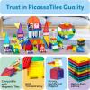 imagePicassoTiles Brick Baseplate Classic Building Block Foundation Kit 20 Pack 10quotx10quot Platform Multi Color Bricks Stud Blocks Compatible with All Major Brands STEM Construction Set Kids Ages 3 PBS0212pcs Spikes01