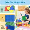 imagePicassoTiles Building Blocks Classic Brick 28PC Stackable Platform Foundation Base Plate Multi Color Set for Build Block Bricks Compatible with All Major Brands STEM Construction Kit Kids Age 3 PBS03Classic Brick 28pc