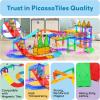 imagePicassoTiles Magnetic Tiles Race Car Track Kit Parking Garage Expansion Pack with 2 Cars Magnet Tile Building Blocks Educational Toy Learning Kit Pretend Play Construction Set Kids Child Ages 3 PTR076 Pcs Race Track Ramp