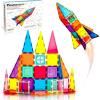 imagePicassoTiles 36pc Magnetic Tiles Rocket Set Construction Toy Magnet Building Block Engineering STEM Learning Child Brain Development Stacking Kit Window Door Playboard for All Ages 3 and Up PT36B