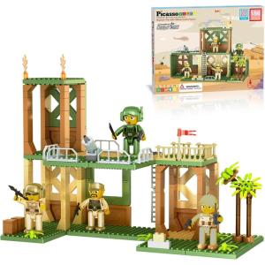 imagePicassoTiles Brick Baseplate Classic Building Block Foundation Kit 20 Pack 10quotx10quot Platform Multi Color Bricks Stud Blocks Compatible with All Major Brands STEM Construction Set Kids Ages 3 PBS02Military